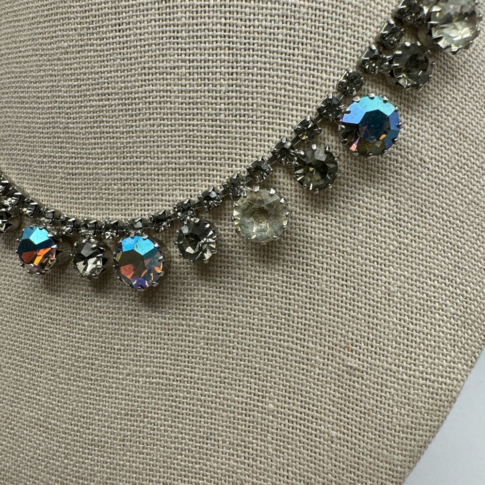 657-Vintage Weiss Borealis Rhinestone Necklace - Picture 10 of 14